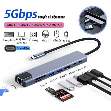 Hub Type C Tốc Độ Cao Cổng Chuyển đổi Hub Usb Type C Đa Năng To Hdmi