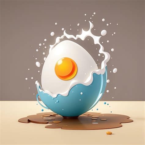 Premium Photo Crack Egg Splash Cartoon Vector Icon Illustration