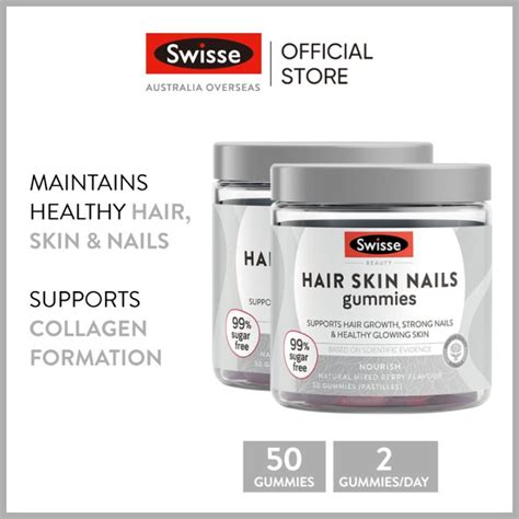 Swisse Beauty Hair Skin Nails Gummies 50 Gummies Pastilles X 2