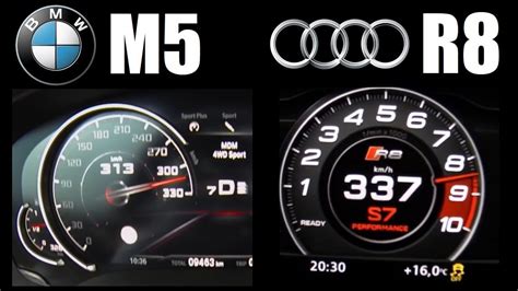 600hp Battle Audi R8 V10 Plus Vs New Bmw M5 F90 Top Speed 0 300 Kmh