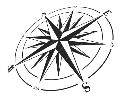 Premium Vector Compass Rose Isolated On White