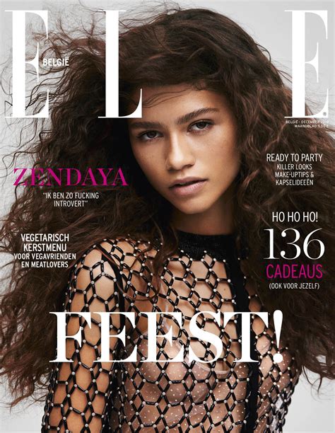 Elle België Cover December 2019 Zendaya Elle België High Fashion