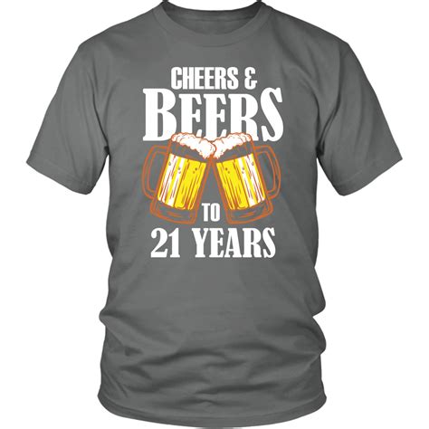 Mens Cheers And Beers To 21 Years T Shirt 21st Birthday T