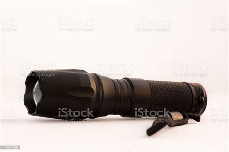 Black Flashlight With Zoom Stock Photo - Download Image Now - Black ...