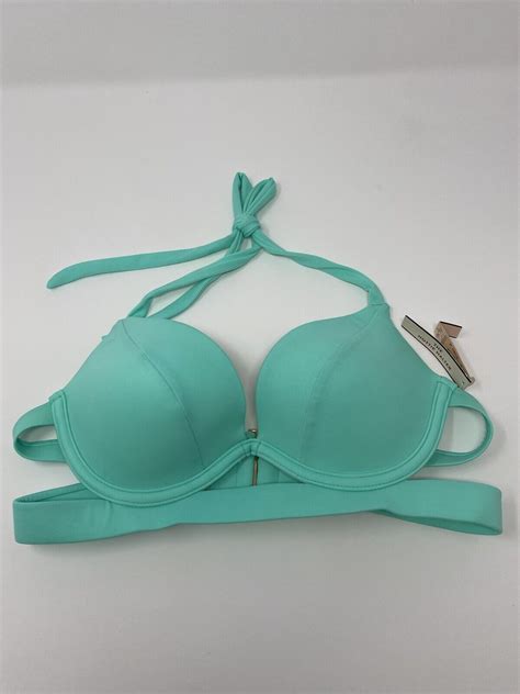 Victorias Secret Bikini Top The Hottie Halter Seafoam Green Size B