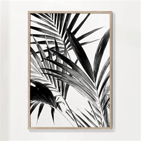 Cuadro Nórdico Palm Leaves Black And White 02 Cuadros Modernos Y Láminas Decorativas Artesta