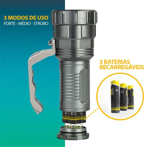 Lanterna Farolete Profissional Led Cree Tática Super Potente Forte