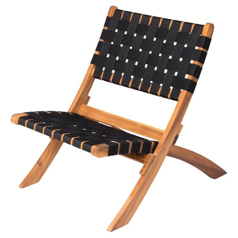 Patio Sense Sava Folding Outdoor Wooden Lounge Chair