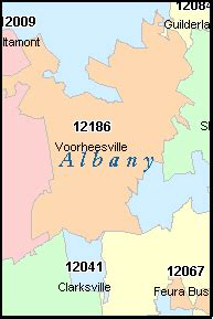 ALBANY County, New York Digital ZIP Code Map