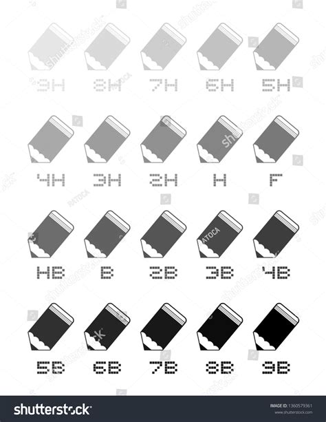 Grading Scale For Graphite Pencils Royalty Free Stock Vector