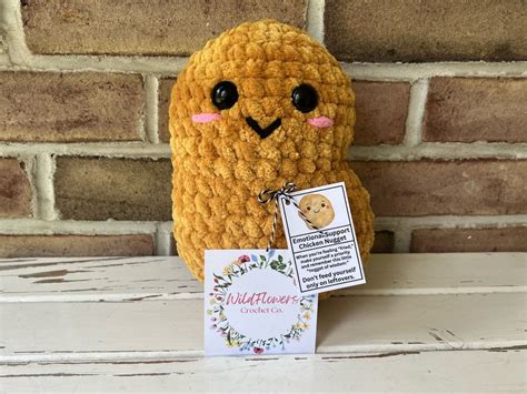 Emotional Support Chicken Nugget Crocheted Nugget Plush T For Nugget Lover Chicken Nuggie