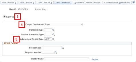 Setting User Defaults For Academic Advisement Reports