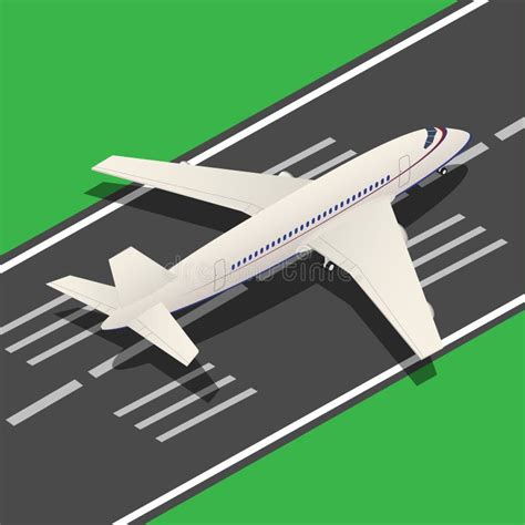 Passenger Airplane Isometric Landing Vector Stock Illustration Illustration Of Aviation