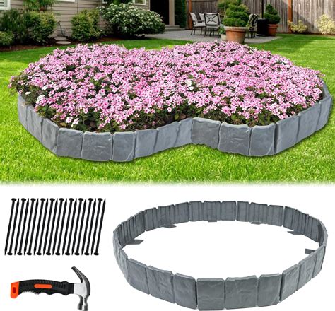 Suncast Interlocking Border Edging Stone Like Poly Construction For Garden Lawn