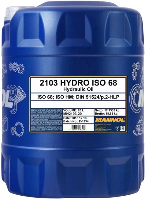 X L Mannol Hydro Iso Hydraulik L Hlp Amazon De Auto Motorrad