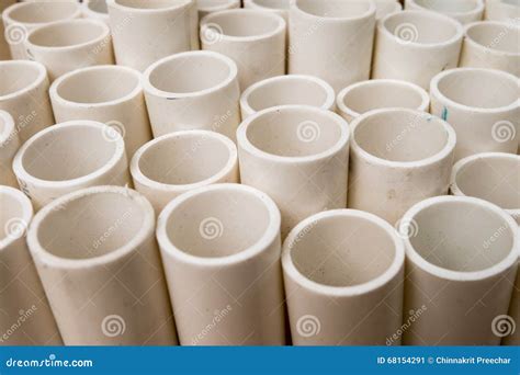 White PVC Pipes Stacked On A Pallet Stock Image Image Of Industry