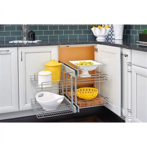 Rev A Shelf Psp Cr Inch Chrome Blind Corner Kitchen Cabinet