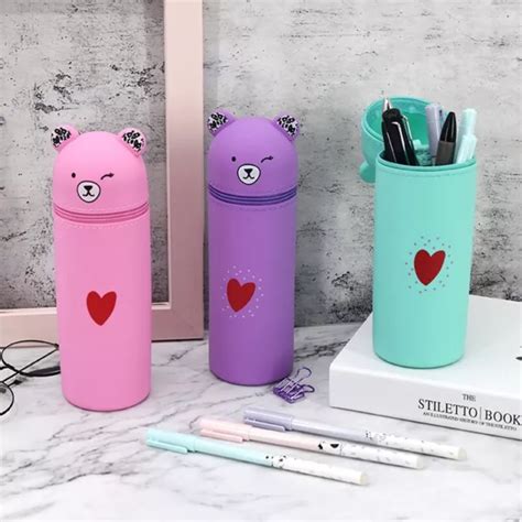 [zhangyu1220] Bear Silicone Case Cartoon Pencil Case Pen Holder Bear Pencil Cas Eur 7 31