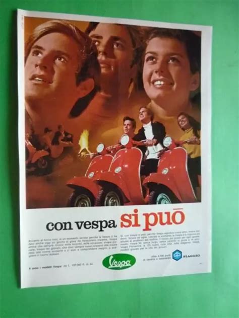 1968 ORIGINAL PUBLICIDAD Vintage Vespa Piaggio Con Vespa Si Puede