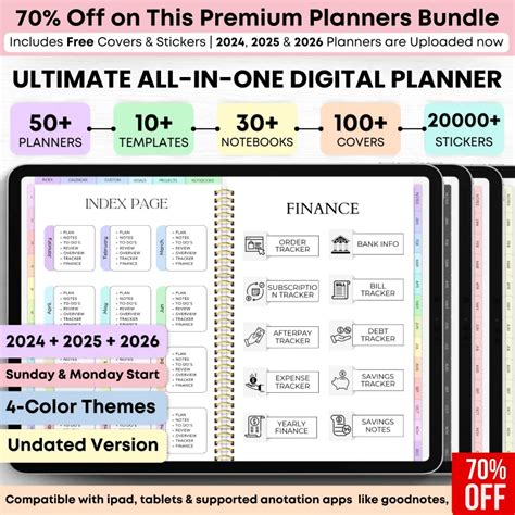 Digital Planner 2024 2025 2026 Undated Digital Planners Goodnotes