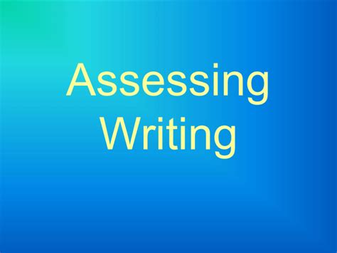 Assessing Writing Ealing Grid For Learning