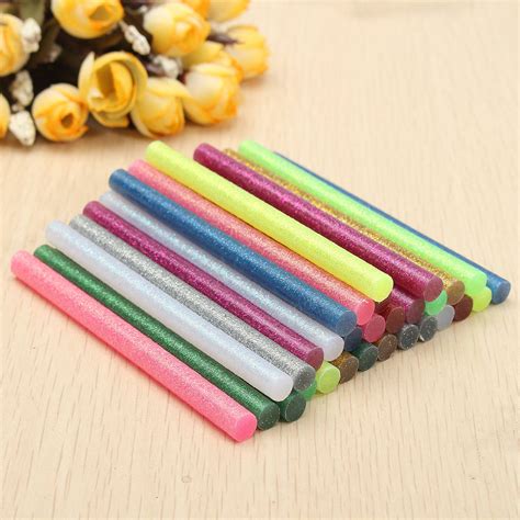 30Pcs Multicolor Glitter Hot Melt Glue Sticks For Craft Handicraft Art