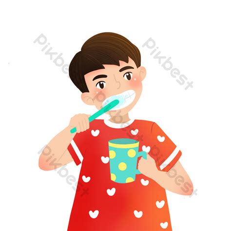 Batang Lalaki Na Nagsisipilyo Ng Ngipin Sa National Teeth Day Imahe