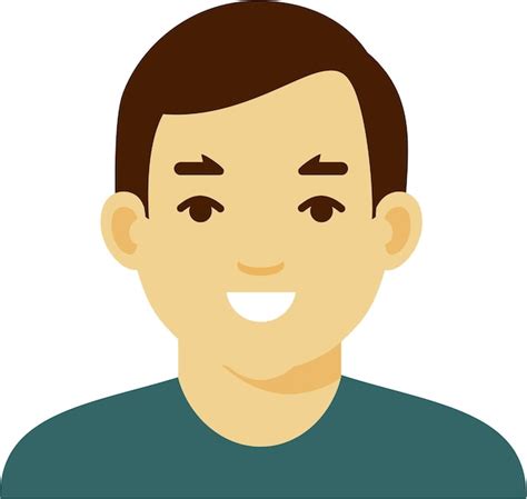 Icono Cara De Avatar De Hombre Joven En Estilo Plano Vector Premium