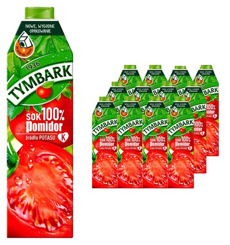 Tymbark Sok 100 Pomidor 1 L X 12 Sztuk ERLI Pl