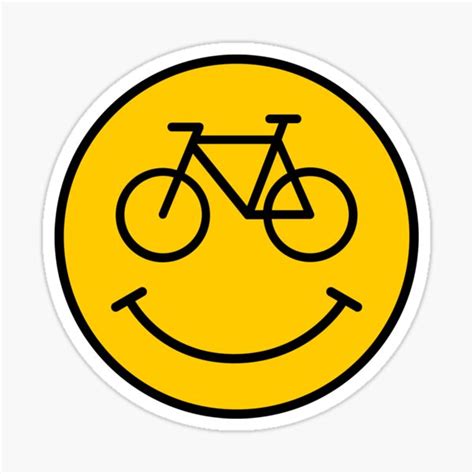 Bicycle Smiley Bike Smile Retro Cycling Emoji Sticker By