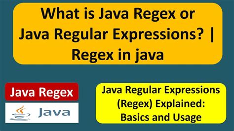 What Is Java Regex Or Java Regular Expressions Regex In Java Youtube