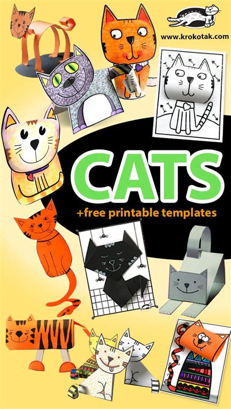 Cats 17 Paper Crafts Free Printable Templates In 2022 Kids Art