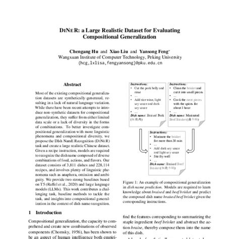 Diner A Large Realistic Dataset For Evaluating Compositional Generalization Acl Anthology