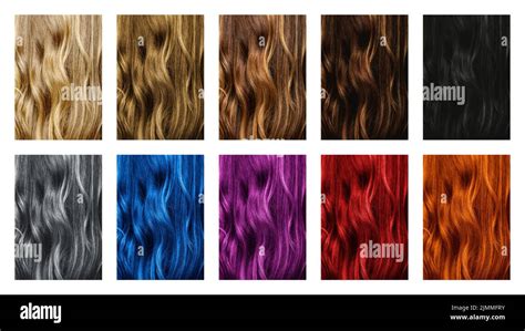 hair dyeing colors set   hair color samples stock photo alamy