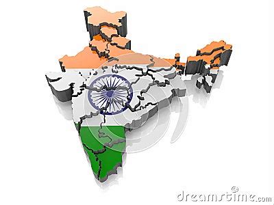 Realistic D Map Of India Stock Illustration Illustration Of South