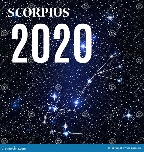 Symbol: Scorpius Zodiac Sign with the New Year and Christmas 2020. Vector Illustration Stock ...