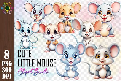 Cute Little Mouse, Baby Mouse Clipart Graphic by MICON DESIGNS · Creative Fabrica