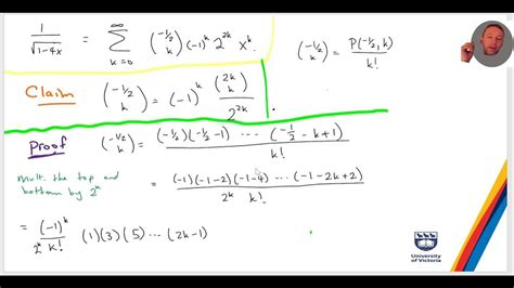 Newtons Binomial Theorem Math 222 Discrete And Combinatorial Math University Of Victoria