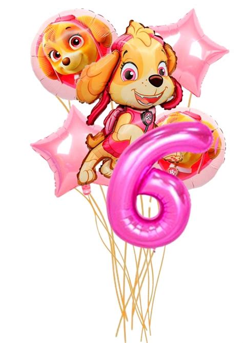 ZESTAW BALON FOLIOWY PSI PAW PATROL SKYE CYFRA 6 11779947781