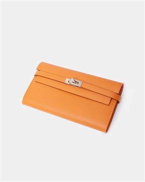 Herm S Kelly Classic Wallet Apricot Rose Azalee Epsom Phw Kurated Luxury