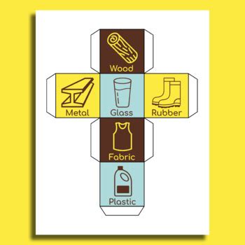 Types of Materials - Printable Dice - For activities, games, worksheets ...