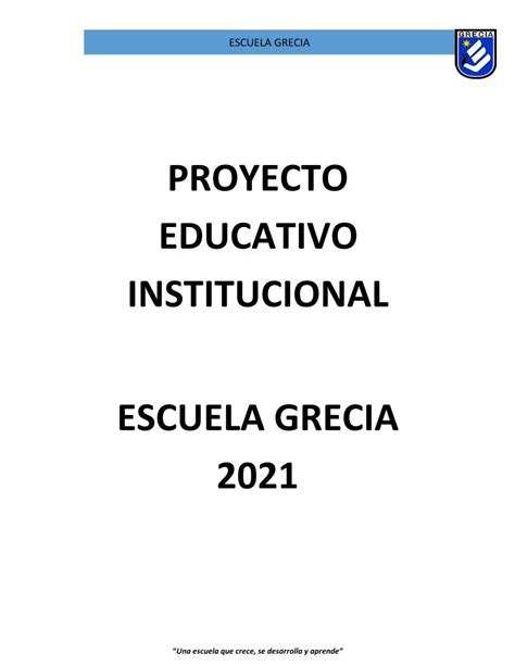 Pdf Proyecto Educativo Institucional Escuela Grecia Dokumen Tips