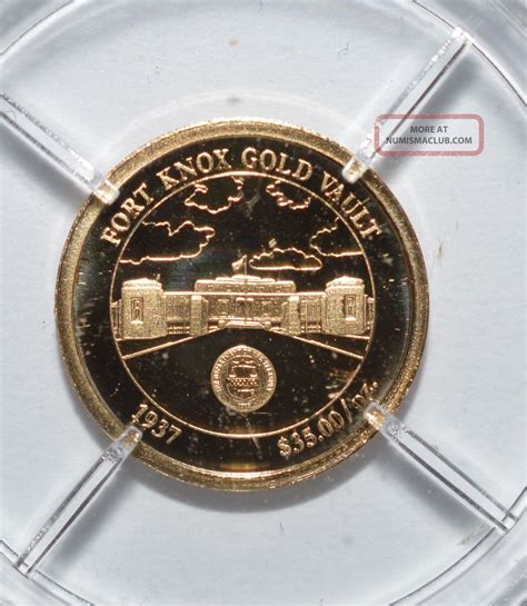 Mini Fort Knox Gold Vault Commemorative Coin Solid 14kt Gold Us History Of Gold