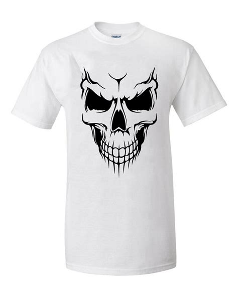 T Shirt Skull Totenkopf Biker Rocker weiß bei universumsum de