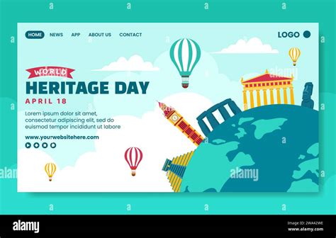 Heritage Day Social Media Landing Page Cartoon Hand Drawn Templates