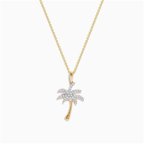 14K Yellow Gold Diamond Palm Tree Pendant – effyjewelry.com