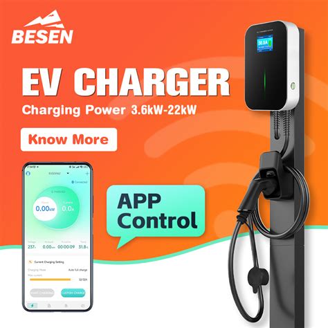 Besen Evse Smart Ev Wallbox 3phase 380v 22kw Type 2 App Mobile Electric