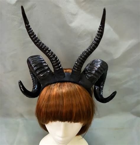 Halloween Ram Devil Horns Headpiece Sheep Horn Ear Hair Hoop Headband Manual Aries Exhibition