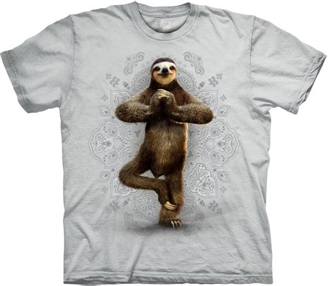 Sklep Veoevo Pl Koszulki Malowane Pazurem Namaste Sloth Yoga Beige