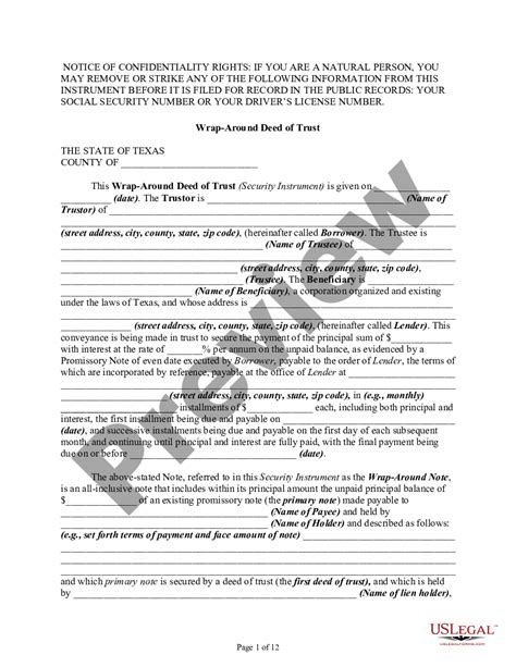 Texas Trust Deed With Life Estate Form Us Legal Forms